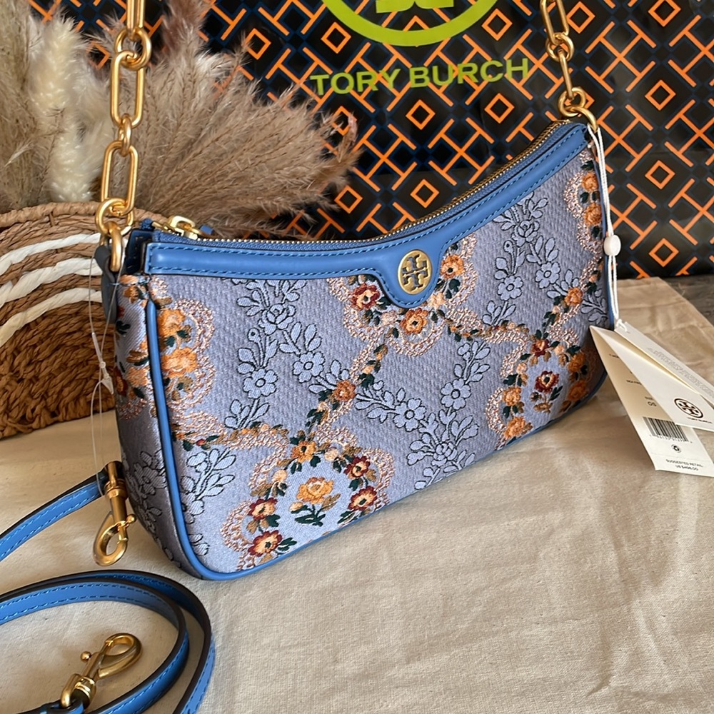 New✨tory burch T monogram brocade studio crossbody bag - Picture 2 of 16